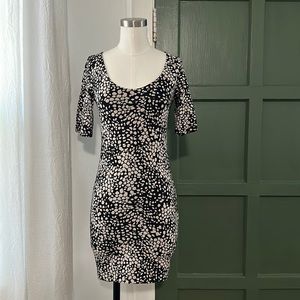 Spotted animal print bodycon mini dress